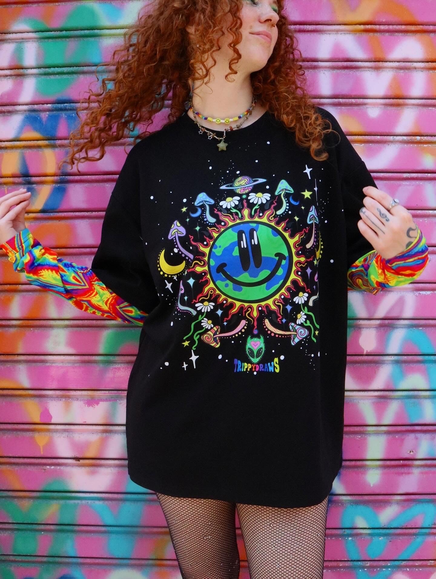 NEW EARTH T-SHIRT with Rainbow Sleeves